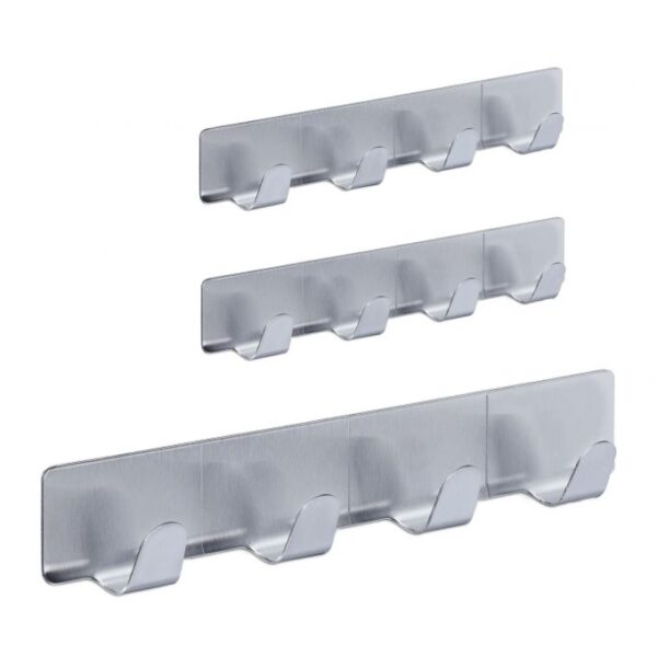 Sieniniai kabliukai 3vnt, sidabrinės spalvos