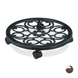 Augalų padėklas su ratukais 7,5x38cm., tamsiai žalios/juodos spalvos