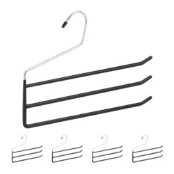 Drabužių pakabos 5vnt., juodos/sidabrinės spalvos