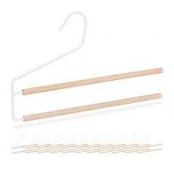 Drabužių pakabos 12vnt., šviesiai rudos/baltos spalvos