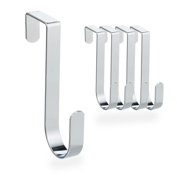 Kabliukai durims 5vnt, sidabrinės spalvos