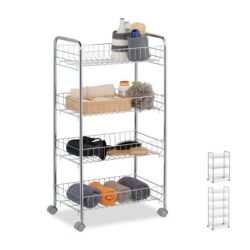 Lentyna ant ratukų 77x40,5x26,5cm., sidabrinės/pilkos spalvos