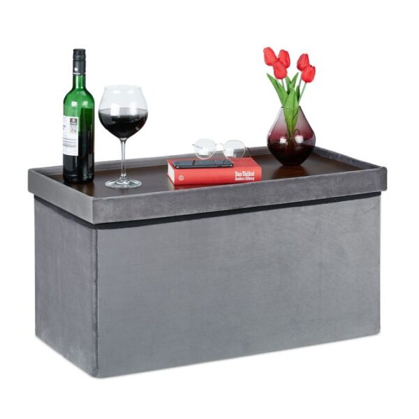 10030647_0_1_1581b830a18c49ac1c2c2e41dcdbda2d.jpg Suolas daiktadėžė su padėklu 42x76x38cm., pilkos spalvos