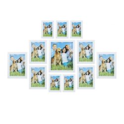 Rinkinys iš 12 nuotraukų rėmelių, baltos spalvos