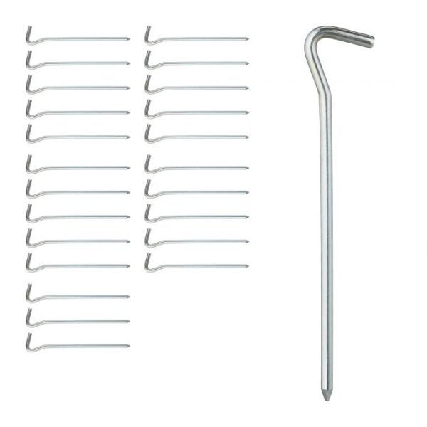 Rinkinys iš 24 palapiniės kuoliukų 18x3,5x0,6cm., sidabrinės spalvos