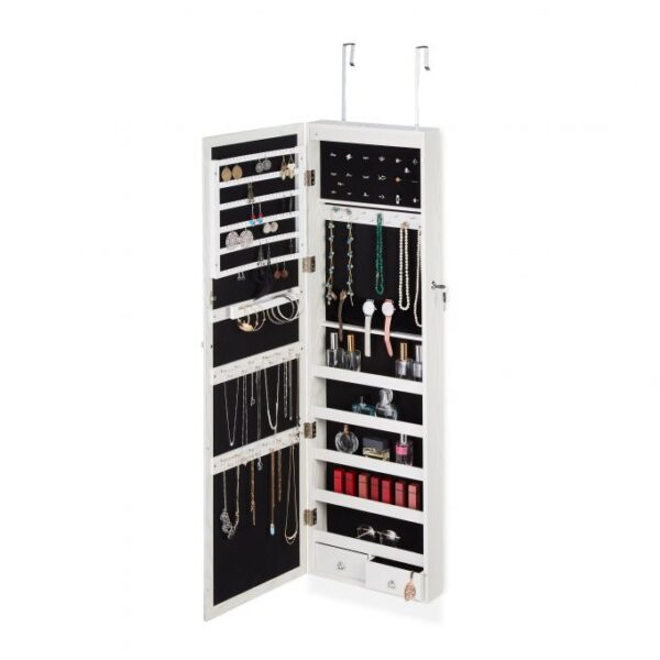 Pakabinamas veidrodis 120x37x11,5cm., juodos/sidabrinės/baltos spalvos