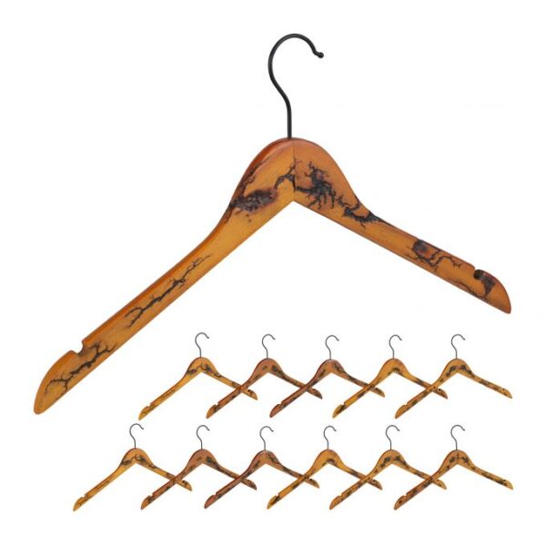 Drabužių pakabos 12vnt., rudos/juodos spalvos