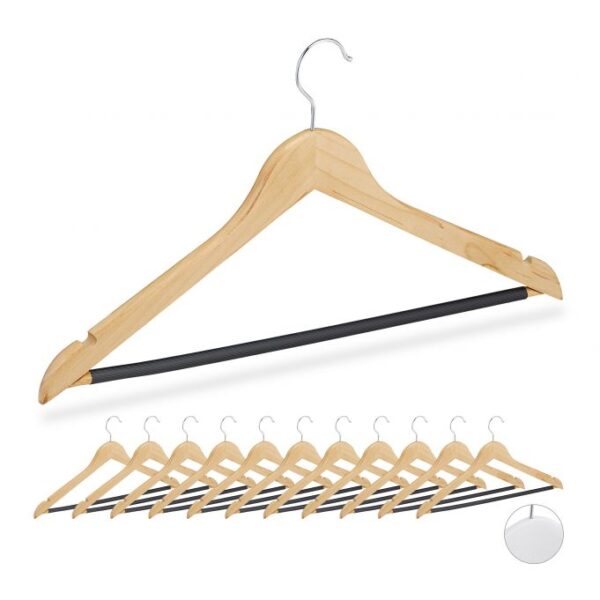 Drabužių pakabos 12vnt., šviesiai rudos/juodos/sidabrinės spalvos