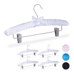 Kelnių pakabos 5vnt., baltos/sidabrinės spalvos