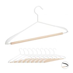 Drabužių pakabos 10vnt., šviesiai rudos/baltos spalvos