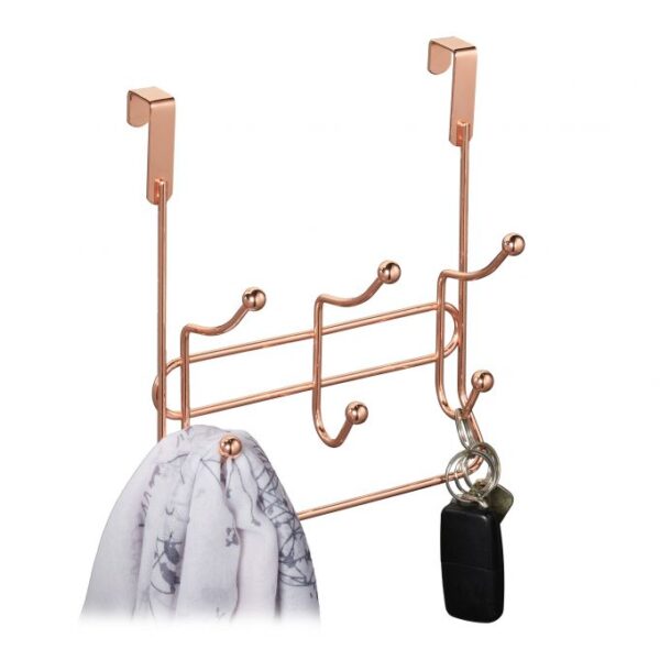 Durų pakaba su kabliukais, vario spalvos