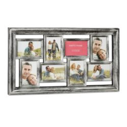 Koliažas 8 nuotraukų 39,5x68x3cm., rudos/sidabrinės spalvos