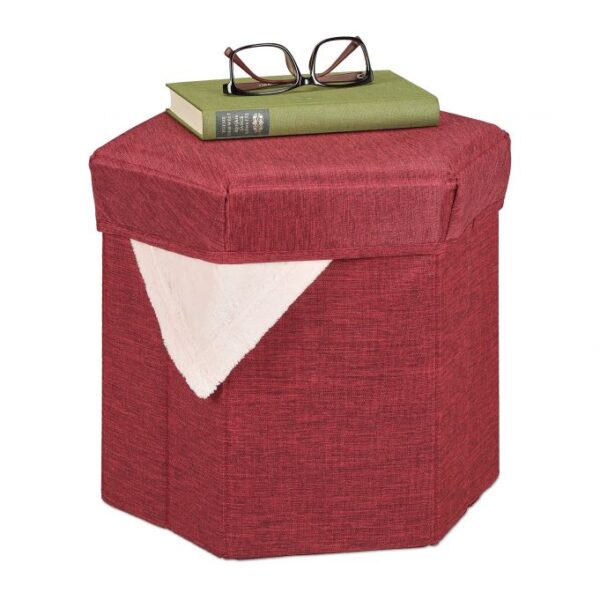 Sulankstoma sėdimoji vieta su atlenkiamu dangčiu 31x36x32cm., tamsiai raudonos spalvos