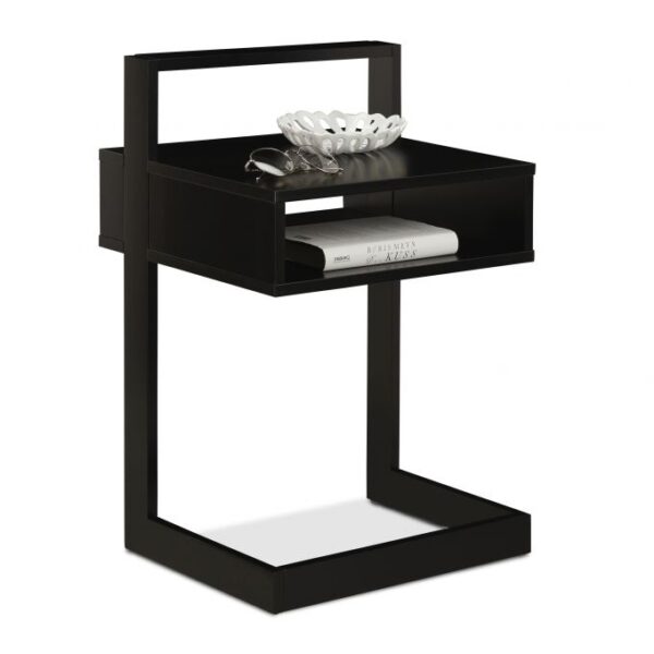 Šoninis staliukas su lentyna 60,5x40x34cm., juodos spalvos