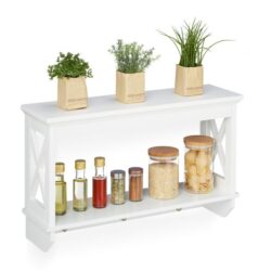 Virtuvės sieninė lentyna 40x66x20cm., baltos spalvos