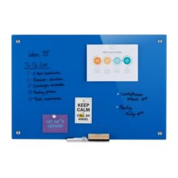 Stiklinė, magnetinė lenta 60x90x6,5 cm., mėlynos spalvos