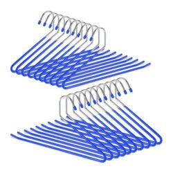 Drabužių pakabos 20vnt., mėlynos/sidabrinės spalvos