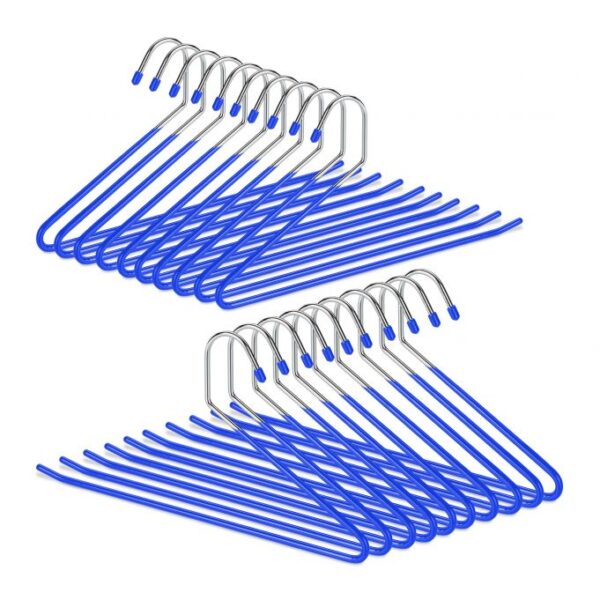 Drabužių pakabos 20vnt., mėlynos/sidabrinės spalvos