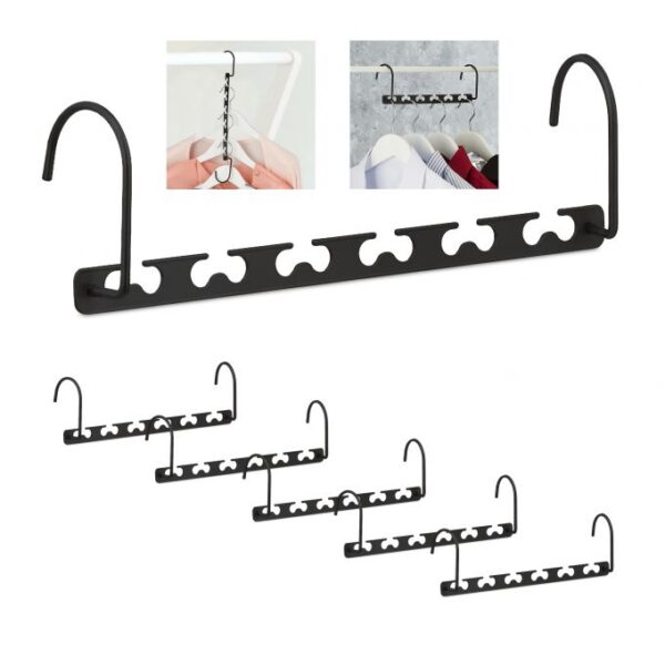 Drabužių pakabos 6vnt., juodos spalvos