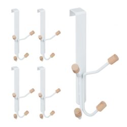 Kabliukai durims 5vnt, baltos/šviesiai rudos spalvos