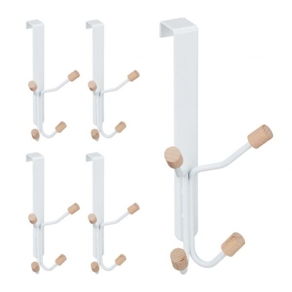 10032630_0_1_9eb61729c985b772feeb32e9598ccb4c.jpg Kabliukai durims 5vnt, baltos/šviesiai rudos spalvos