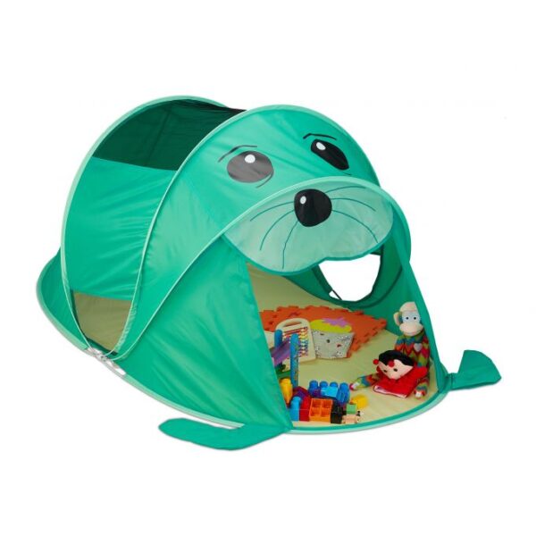 Vaikų žaidimų namukas "Ruonis" 86x100x182cm., tamsiai mėtinės spalvos