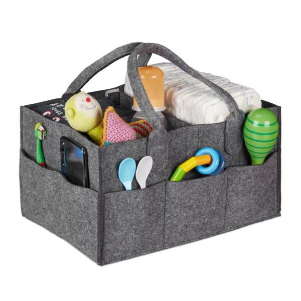 Daiktų laikymo krepšys 18x33x23cm., tamsiai pilkos spalvos