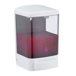 Skaidrus sieninis muilo dozatorius 19x11,5x11cm., baltos spalvos