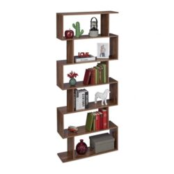 Knygų lentyna 190,5x80x23cm., rudos spalvos