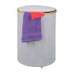 Skalbinių krepšelis 60x45x45cm, 75L., pilkos/šviesiai rudos spalvos
