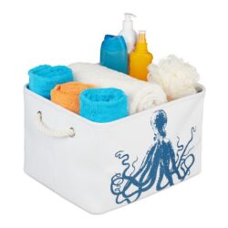 Daiktų laikymo dėžė 23,5x36,5x31,5cm., baltos/mėlynos spalvos