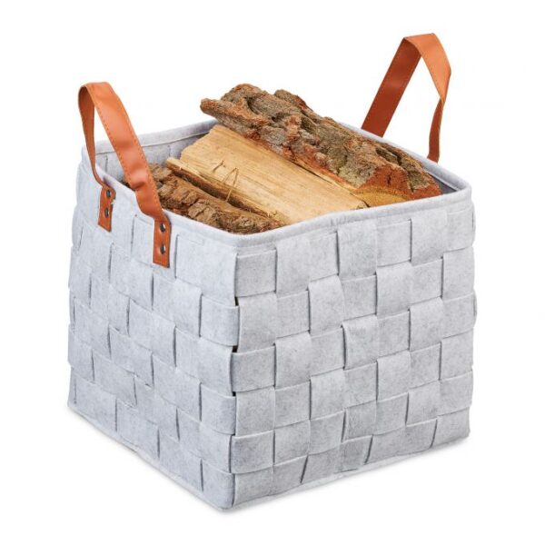 Sulankstomas krepšys su rankenomis 29x31x31cm., pilkos spalvos