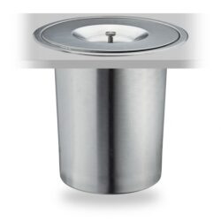 Įmontuojama šiukšliadėžė stalviršiui 25x27cm, 8L., sidabrinės spalvos