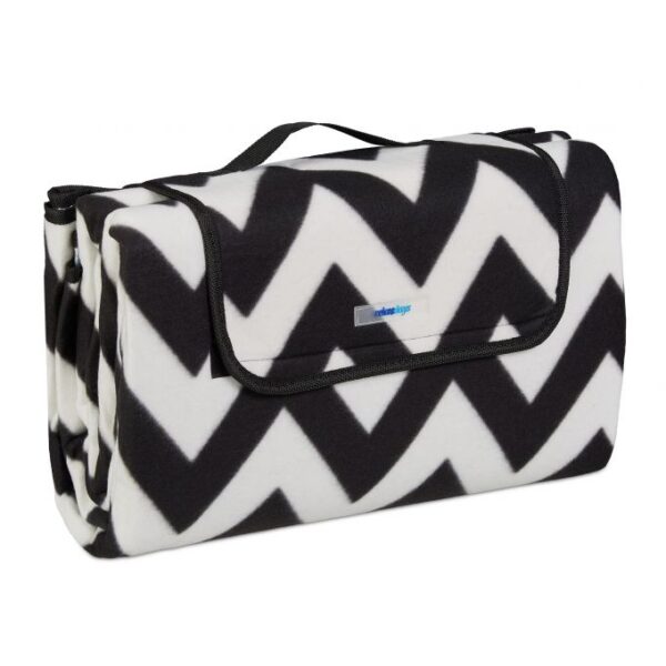 Pikniko antklodė 200x200cm., juodos/baltos spalvos