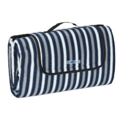 Pikniko antklodė 200x200cm., tamsiai mėlynos/pilkos/baltos spalvos