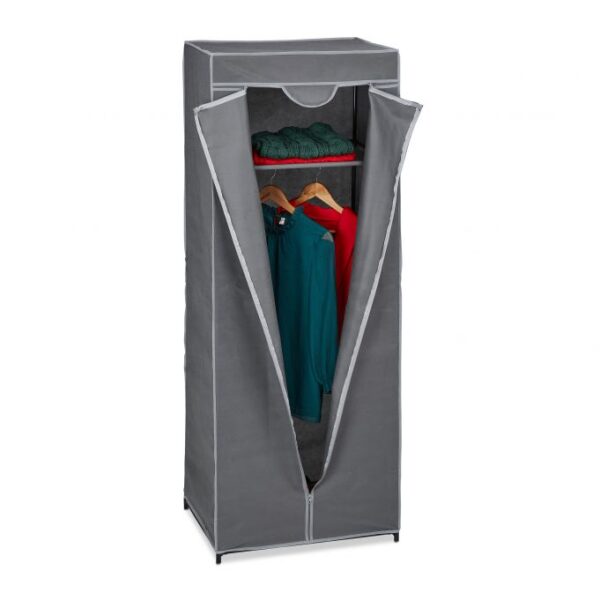 Medžiaginė drabužių spinta 157x60x45cm., pilkos spalvos