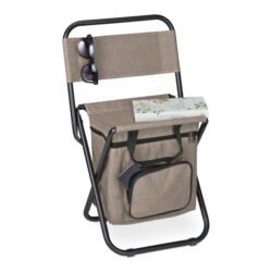 Stovyklavimo kėdė 60x35x35cm., smėlio/juodos spalvos