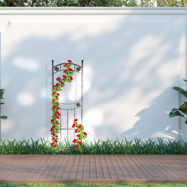 Empty white wall in the garden 3d render, There is a wooden flo