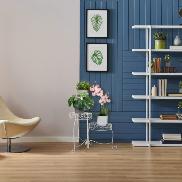 Blue texture wall detail, white background and room concept.