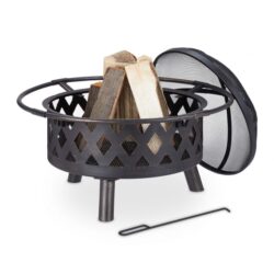 Laužavietė su grilio priedais 53x76cm., tamsiai pilkos/juodos spalvos