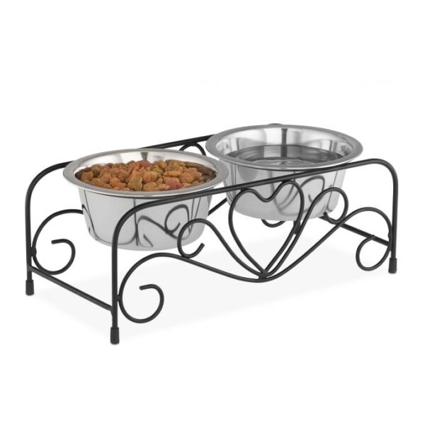 Dubenėliai su stovu 13,5x36x17,5cm., juodos/sidabrinės spalvos