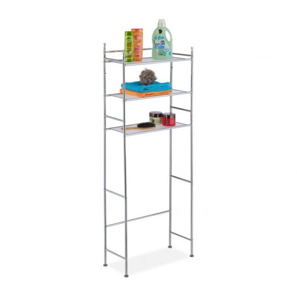 Lentyna virš skalbimo mašinos su 3 lentynomis 152,5x58x25cm., sidabrinės spalvos