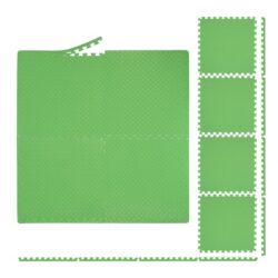 Rinkinys 8 apsauginių grindų kilimėlių 1x60x60cm., žalios spalvos