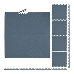 Rinkinys 8 apsauginių grindų kilimėlių 1x60x60cm., tamsiai pilkos spalvos