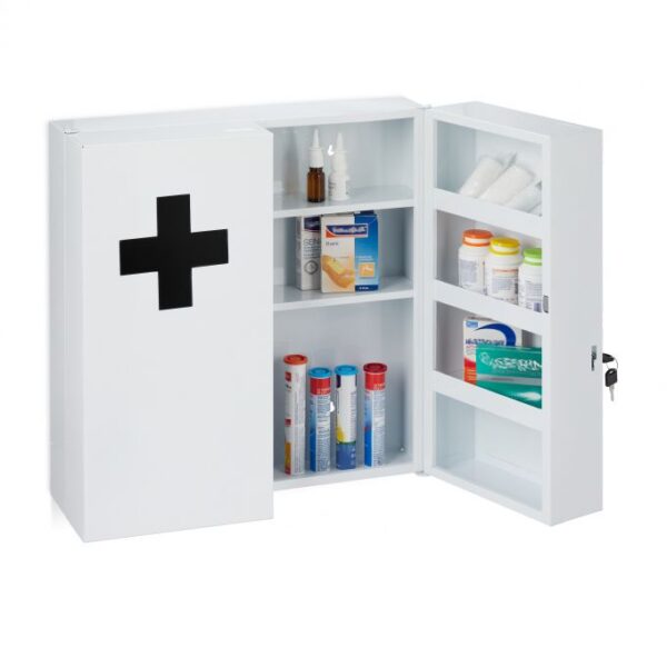 Medicininė spintelė 53,5x53x19cm., baltos/juodos spalvos