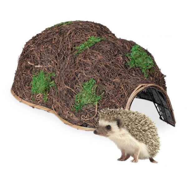 Namelis ežiams 21x32x48cm., tamsiai rudos/tamsiai žalios spalvos