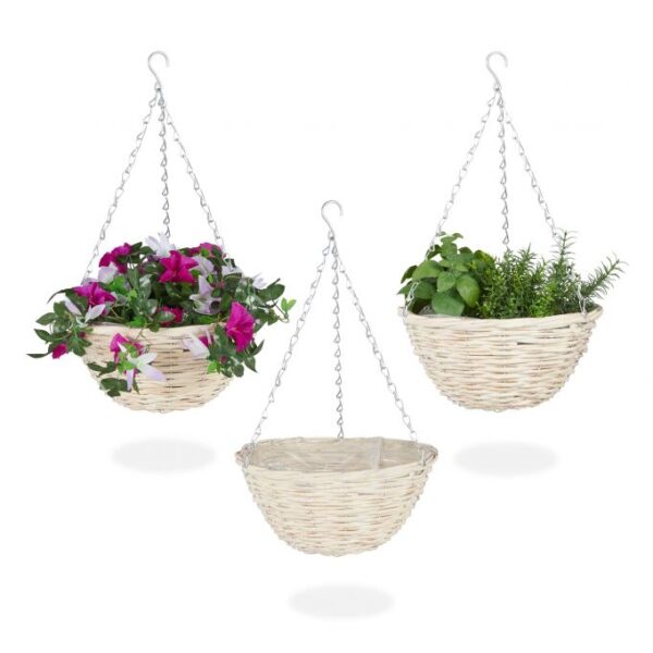 10037661_0_1_668b2814ffb019ef09ee4b9214593e6f.jpg Rinkinys iš 3 kabančių vazonų 12x25cm., smėlio/sidabrinės spalvos