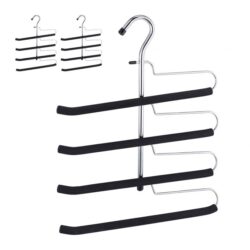 Drabužių pakabos 3vnt., juodos/sidabrinės spalvos