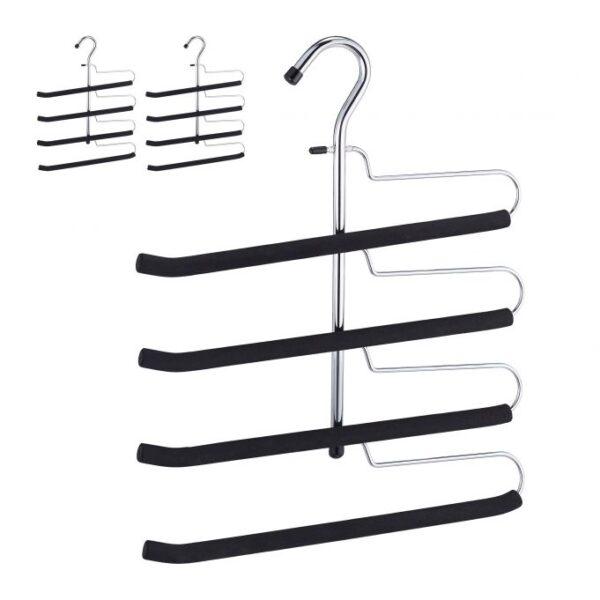 Drabužių pakabos 3vnt., juodos/sidabrinės spalvos