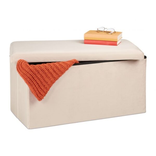 Prieškambario suoliukas 38x77x39cm., kreminės spalvos